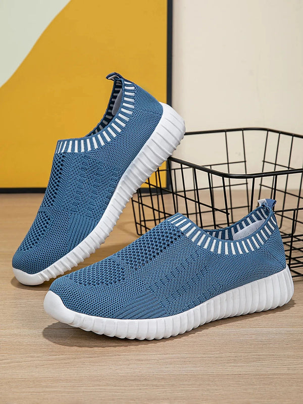 Breathable Knit Slip-On Athletic Turquoise - Fashorio