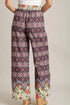 Umgee Full Size Mixed Print Elastic Waistband Pants Plus Size - Fashorio