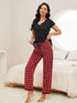 Fashorio V-Neck Short Sleeve Top and Pants Lounge Set