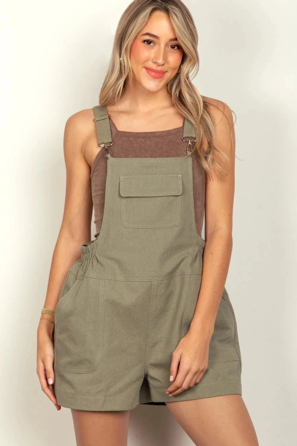 VERY J Adjustable Suspender Overalls with Pockets - Fashorio