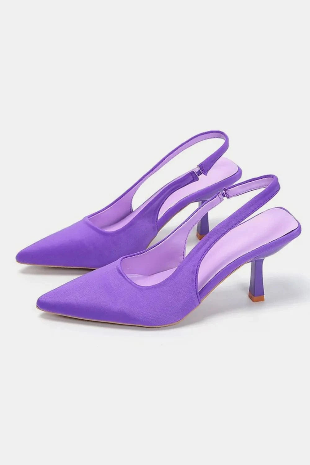 PU Leather Point Toe Pumps Vivid Violet - Fashorio