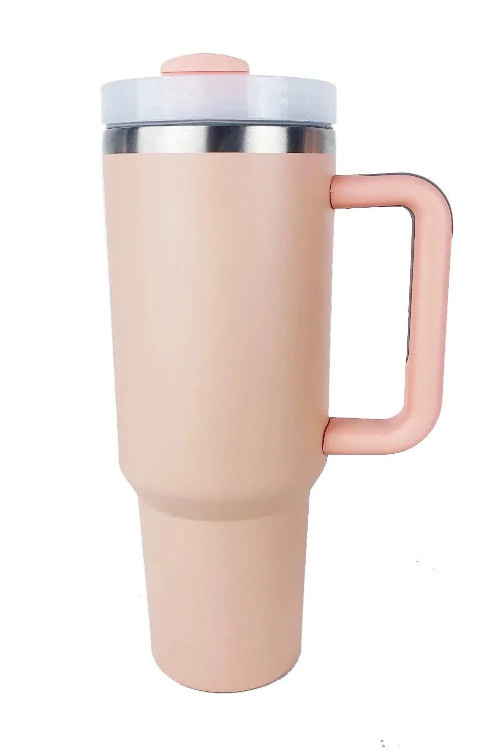 Stainless Steel Tumbler with Upgraded Handle and Straw Watermelon pink One Size - Fashorio