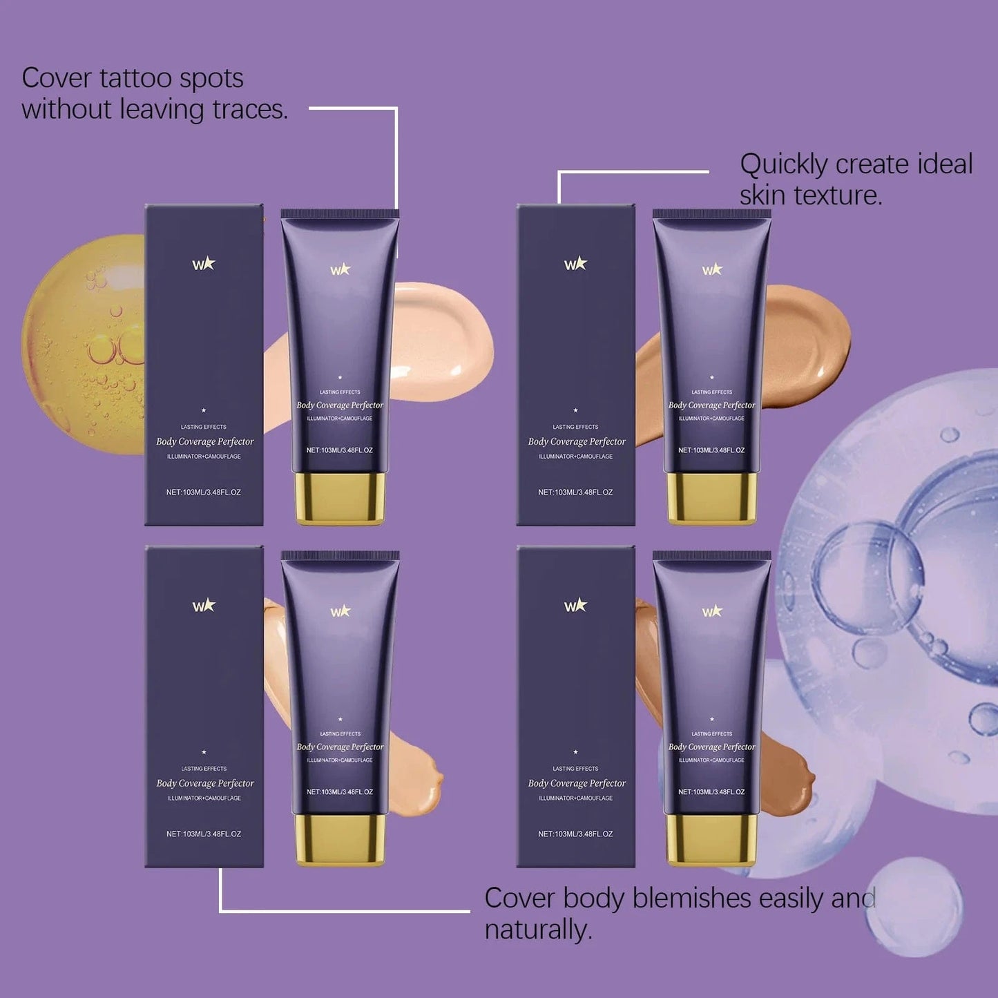 Waterproof Body Makeup Concealer with Brush - Fashorio