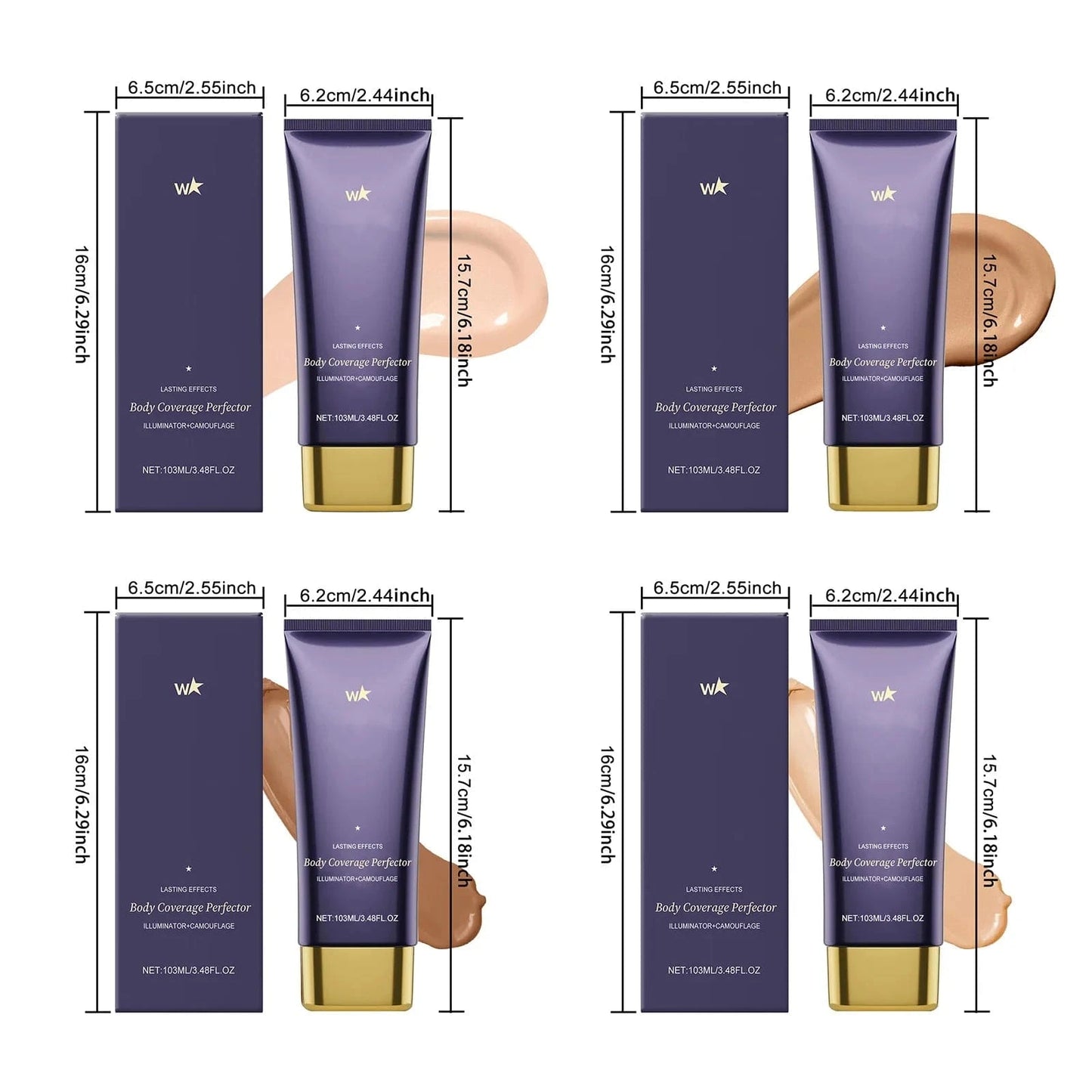 Waterproof Body Makeup Concealer with Brush - Fashorio