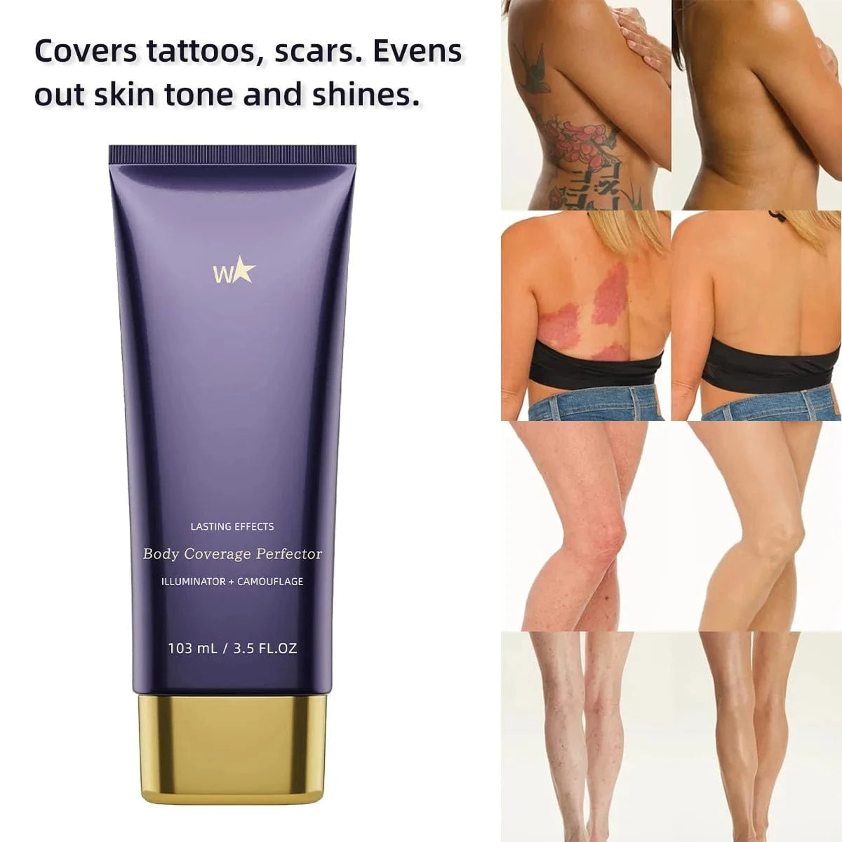 Waterproof Body Makeup Concealer with Brush - Fashorio