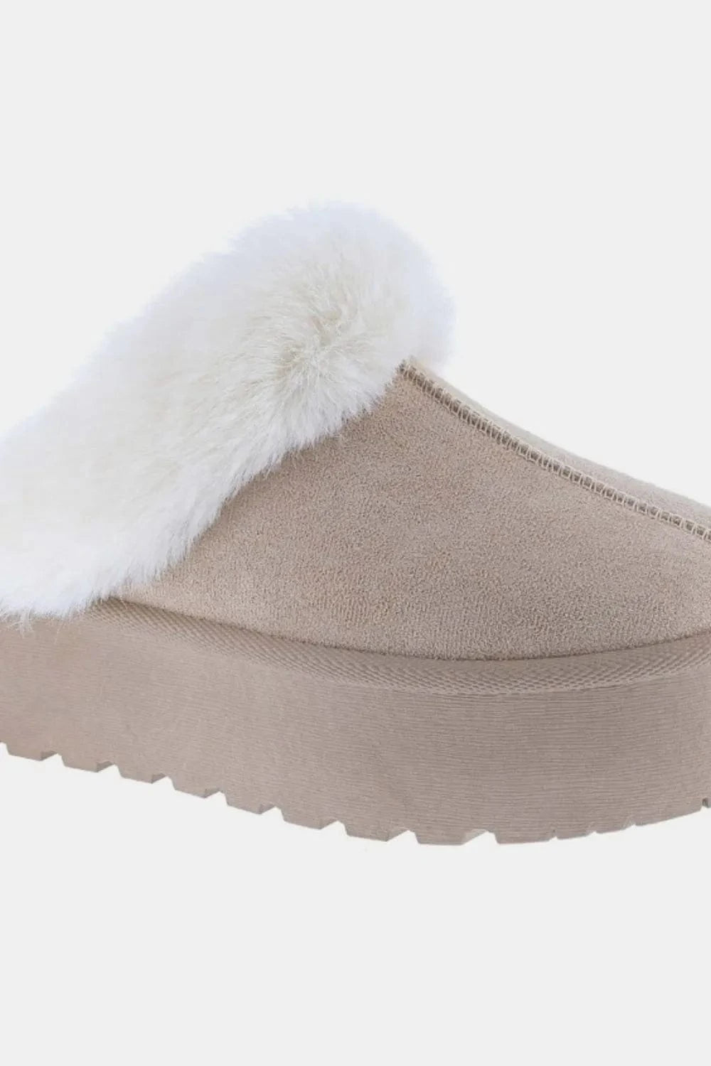 Weeboo Thick Bottom Fur Trim Snow Slippers - Fashorio