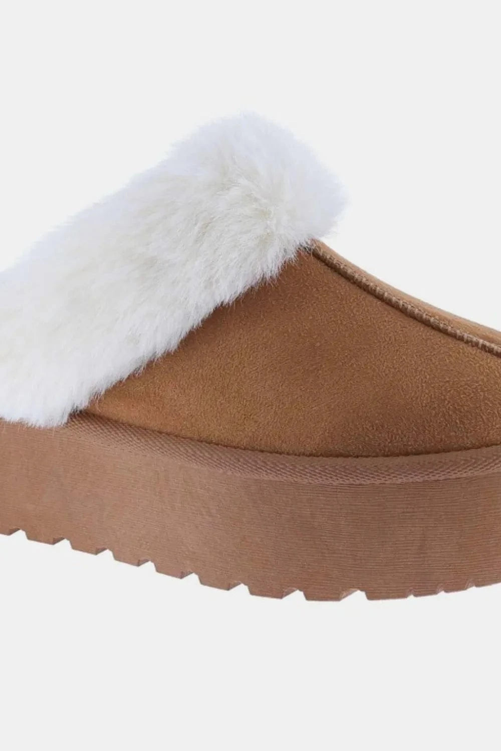 Weeboo Thick Bottom Fur Trim Snow Slippers - Fashorio