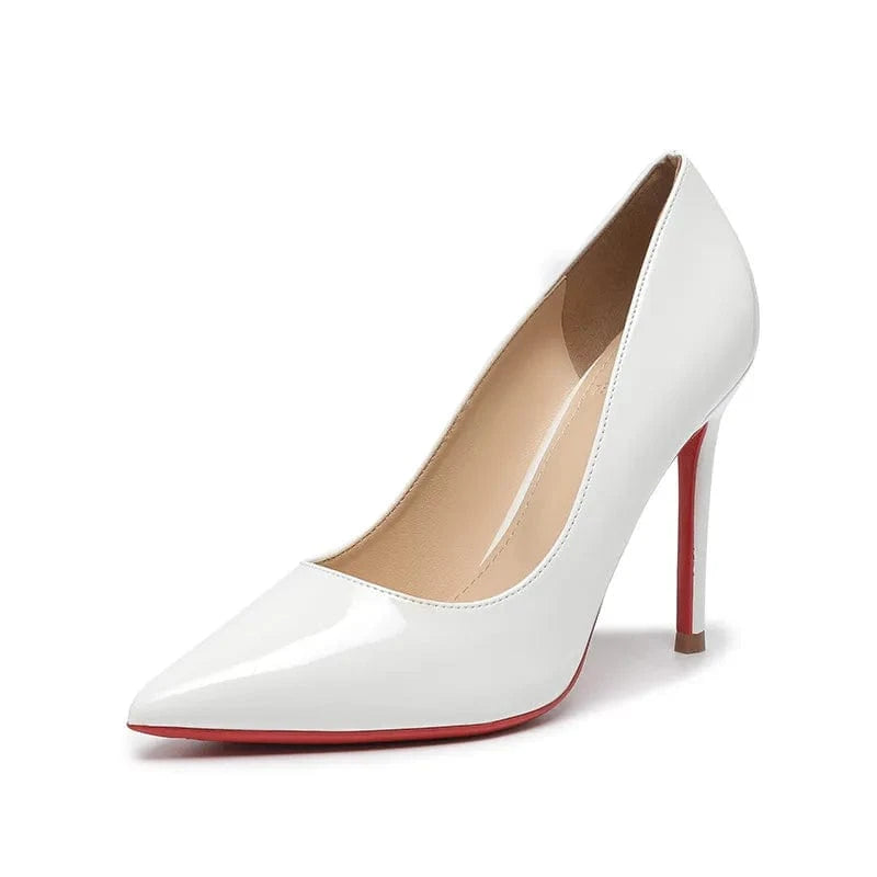 Point Toe Stiletto Pumps White - Fashorio