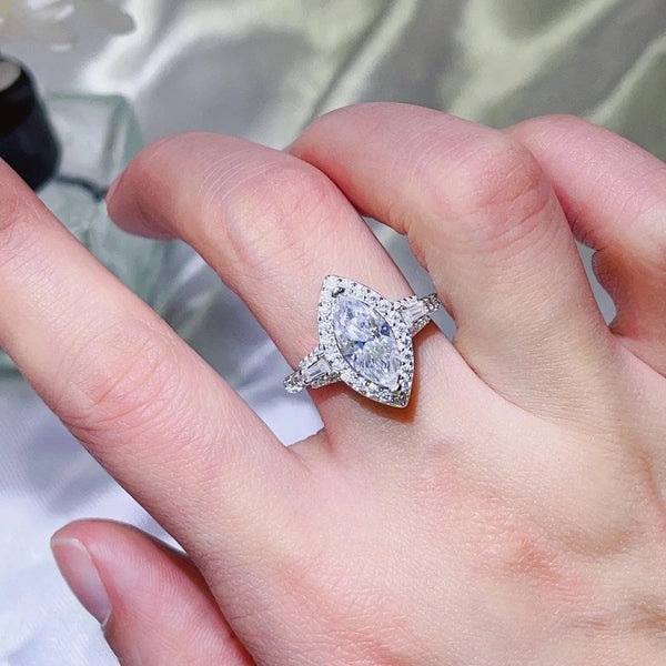 2 Carat Moissanite 925 Sterling Silver Ring White - Fashorio