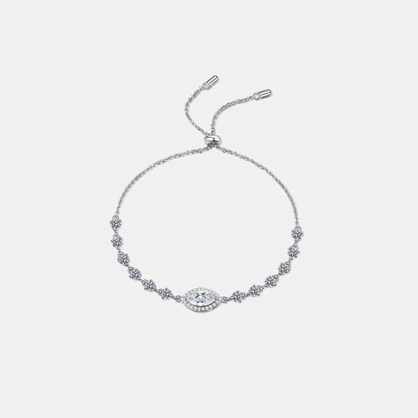 1 Carat Moissanite 925 Sterling Silver Bracelet White One Size - Fashorio