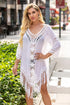 Fashorio White / One Size Backless Fringe Scoop Neck Cover Up