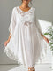 Fashorio White / One Size Tassel Cutout Scoop Neck Cover-Up Dress