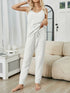 Fashorio White / S Fuzzy V-Neck Cami and Pants Lounge Set