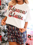 Fashorio White / S Mama Claus Plaid Letter Tee and Nutcracker Shorts 2pcs Lounge Set
