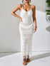 Fashorio White / S Openwork Scoop Neck Cover-Up Dress