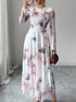 Fashorio White / S Tie-Dye Long Sleeve Maxi Dress