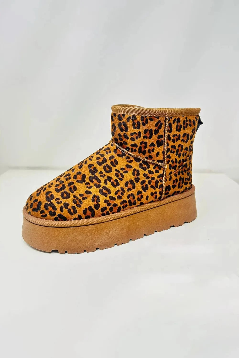 WILD DIVA Thermal Furry Leopard Platform Booties - Fashorio