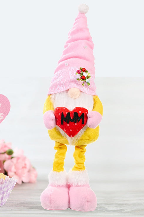 Mother's Day Pearl Decor Faceless Gnome Yellow One Size - Fashorio