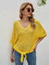 Fashorio Yellow / S Openwork Batwing Sleeve Cover-Up