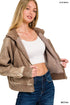 Fashorio Zenana Acid Wash Zip Up Fleece Jacket