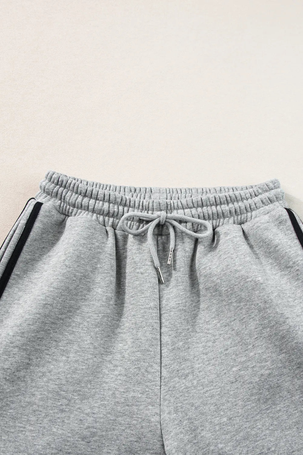 Side Striped Round Neck Top and Pants Active Set - Fashorio