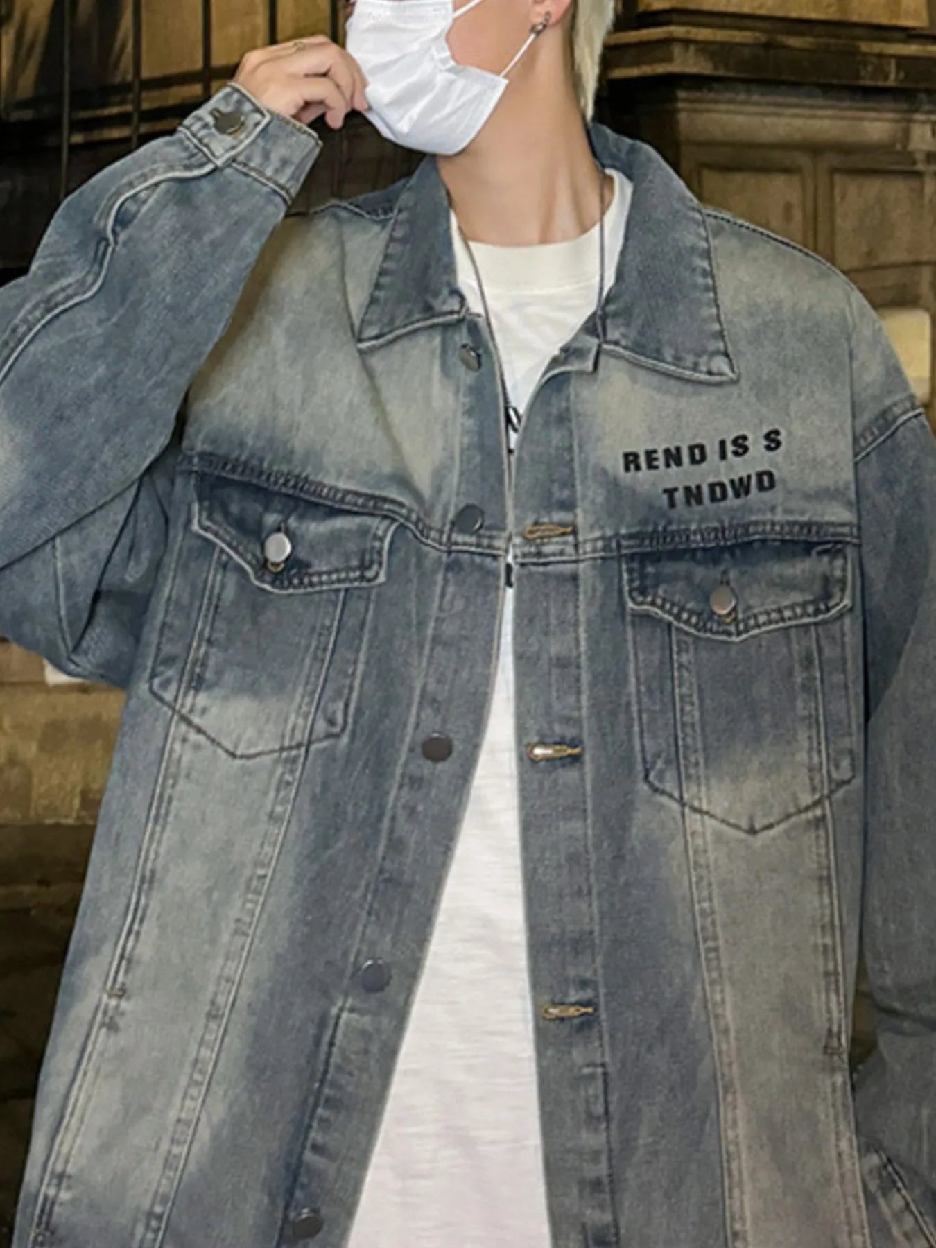 Men's Plus Size Oversized Button Up Washed Denim Jacket - Fashorio