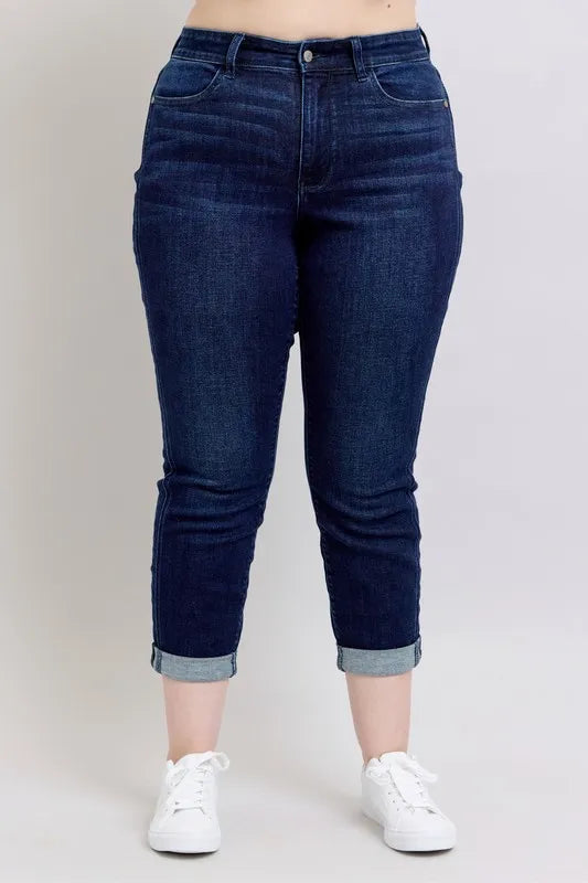 Judy Blue Full Size High Waist Boyfriend Jeans Plus Size - Fashorio