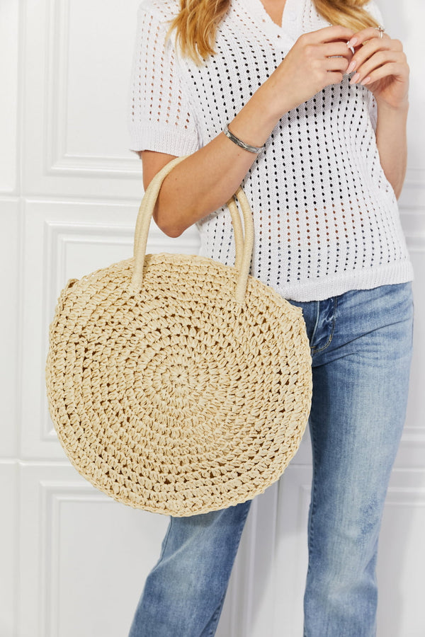 Justin Taylor Beach Date Straw Rattan Handbag in Ivory Ivory One Size - Fashorio