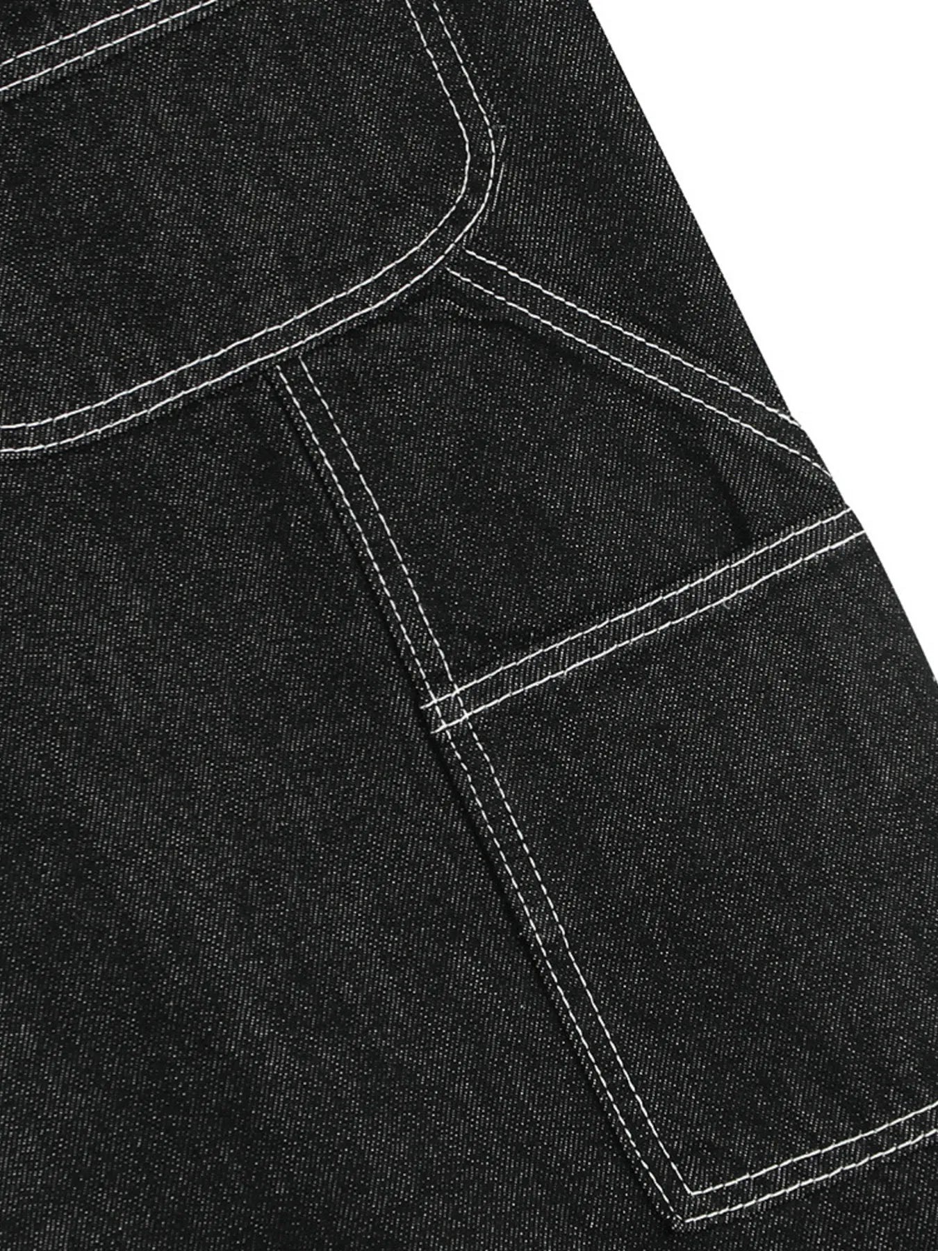 Men's Denim Shorts with Contrast Stitching - Fashorio