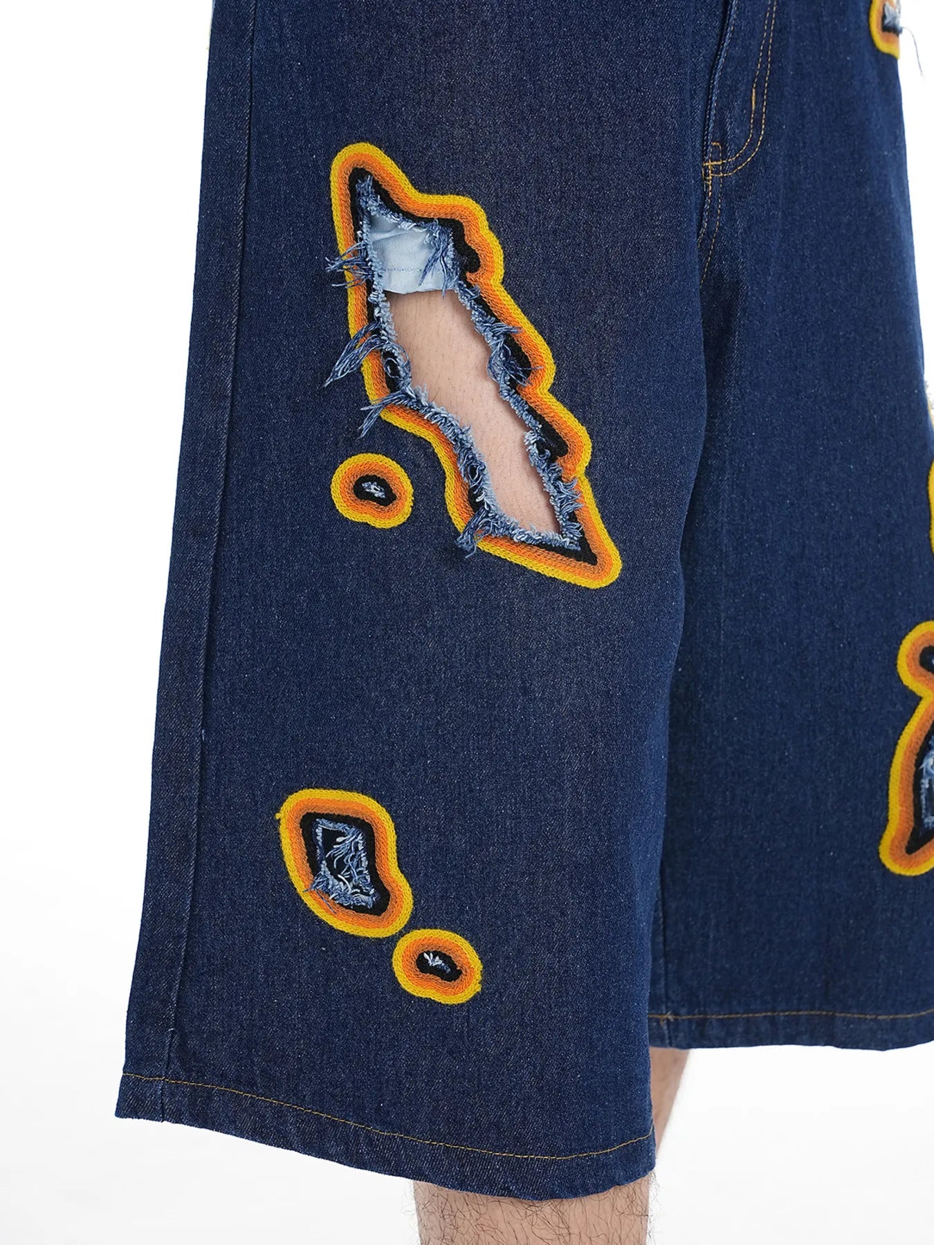 Men's Distressed Loose Fit Denim Shorts - Fashorio