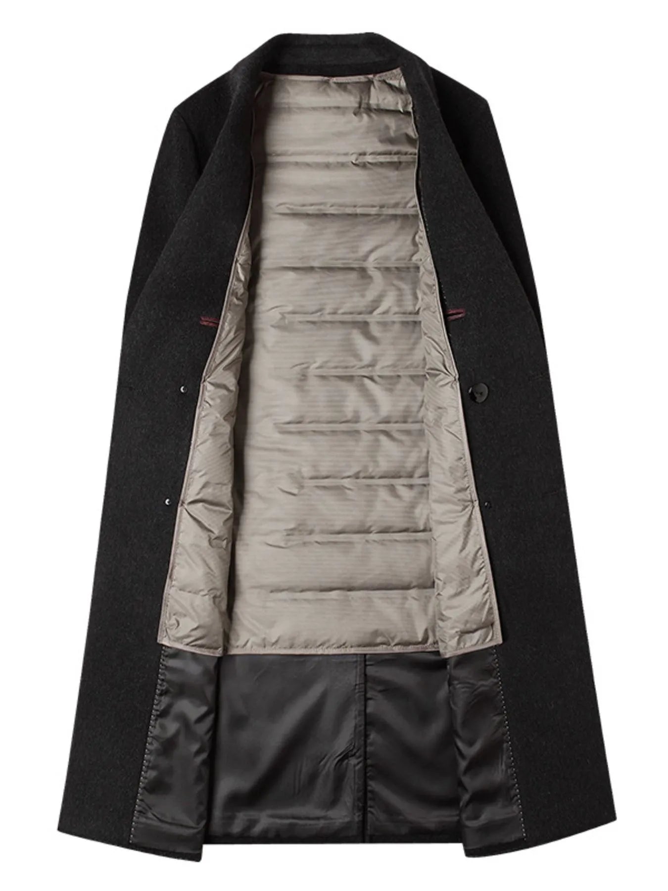 Men's Plus Size Double-Breasted Wool Overcoat - Fashorio