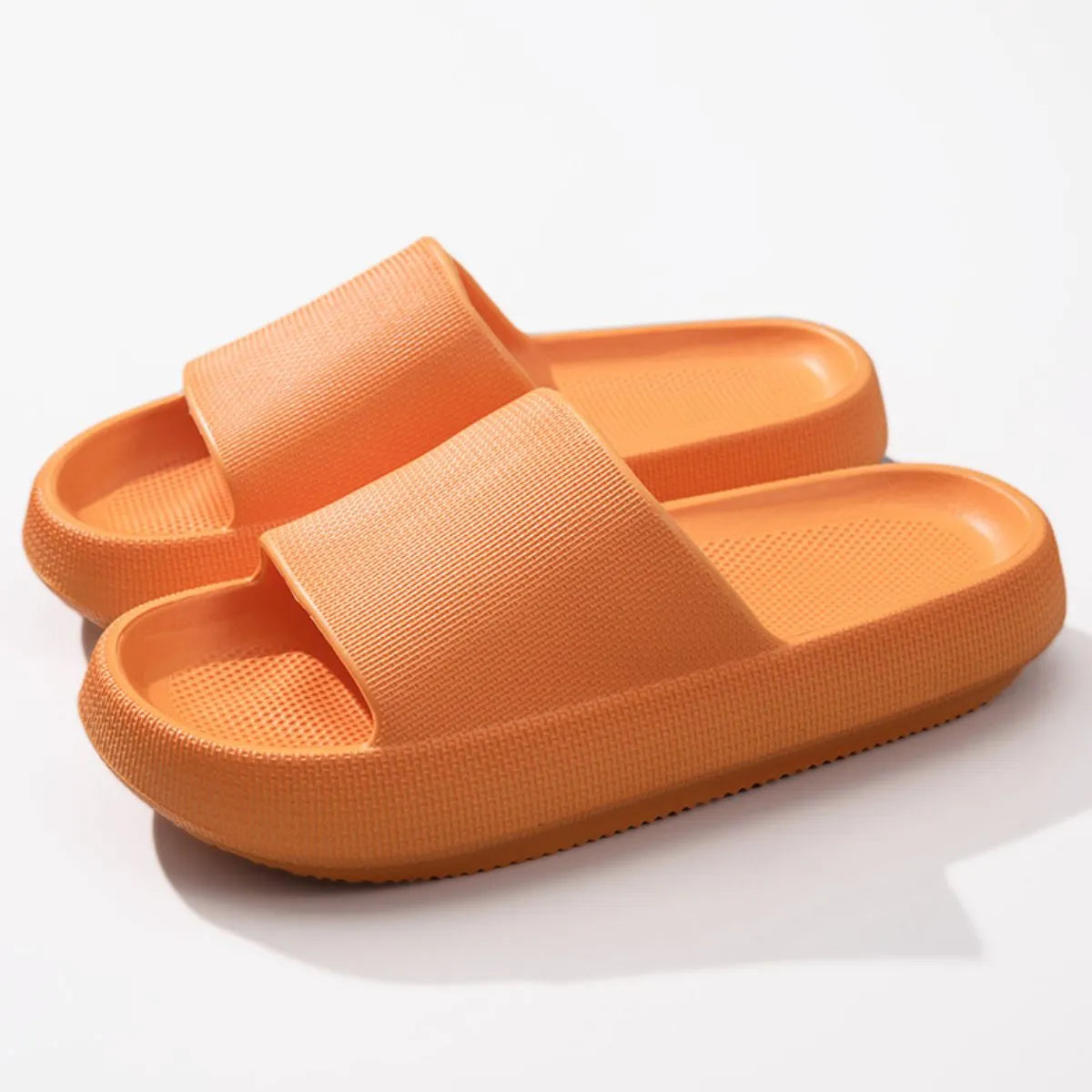 Open Toe Platform Slippers Tangerine - Fashorio