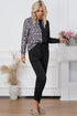 Leopard Round Neck Top and Drawstring Pants Lounge Set - Fashorio