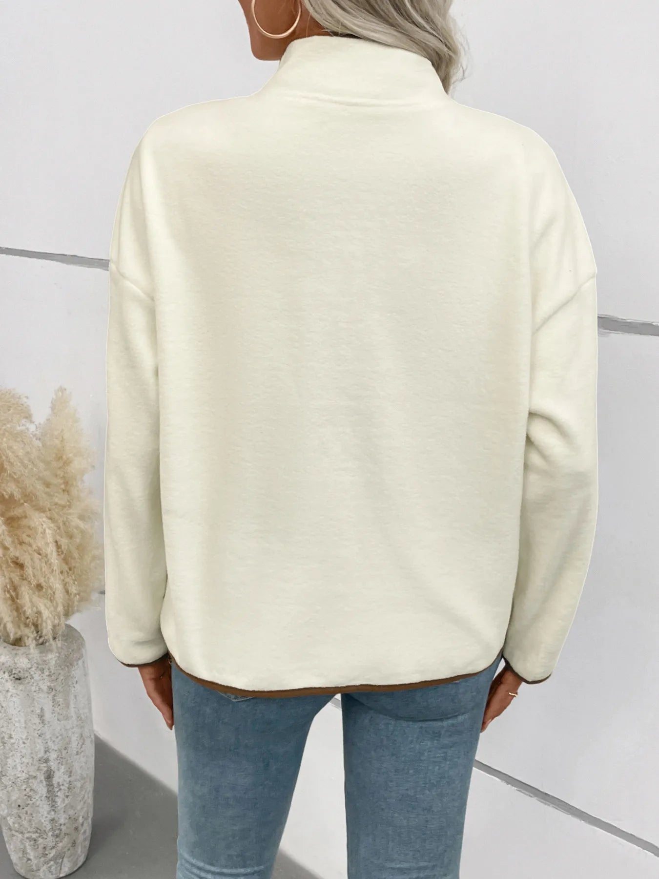 Snap Down Long Sleeve Jacket – Lightweight Buttoned Outerwear - Fashorio
