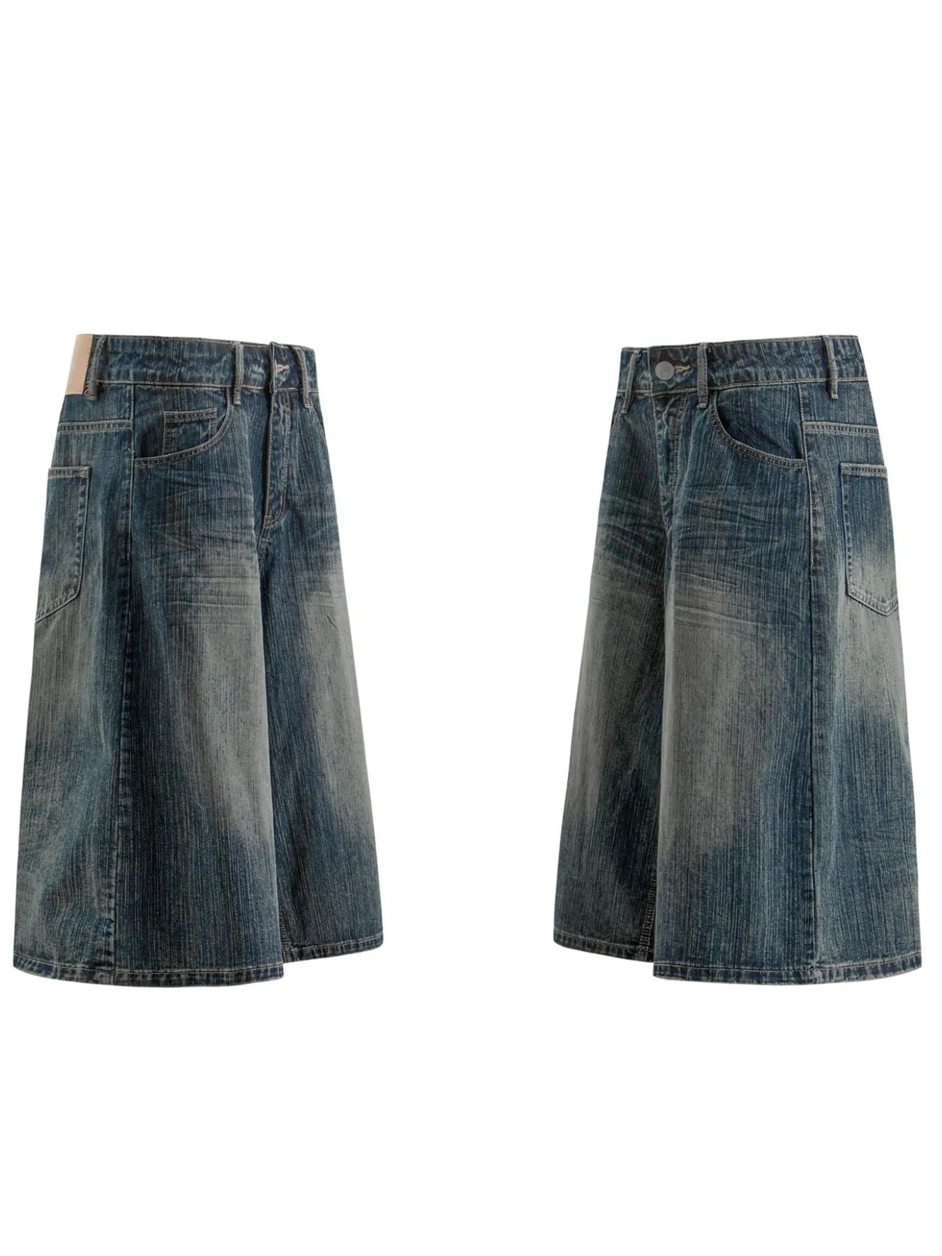 Men's Wide Leg Denim Shorts - Fashorio