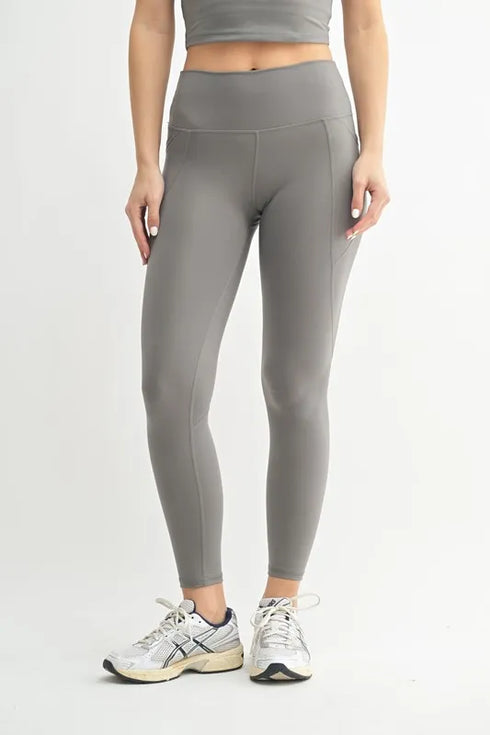 MONO B Venice Cloud Light Sculpt High-Waisted Leggings NEW PEWTER - Fashorio