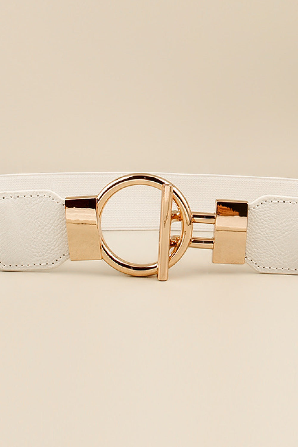 Circle Shape Buckle Zinc Alloy Buckle PU Leather Belt - Fashorio