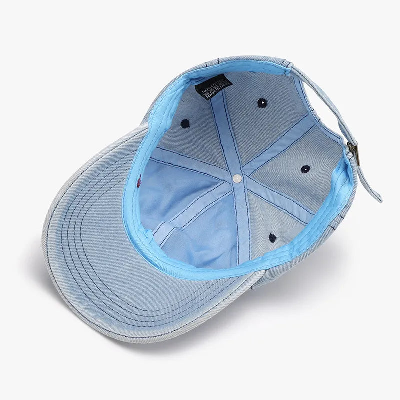 Distressed Cotton Baseball Cap - Fashorio