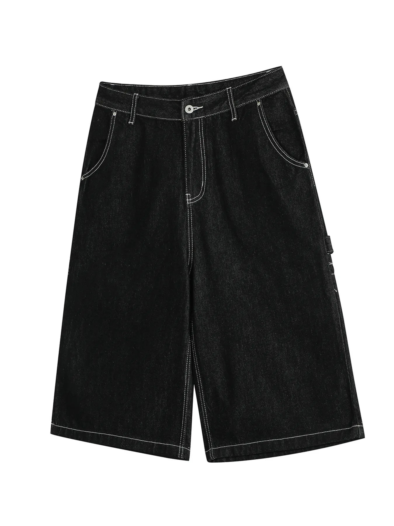 Men's Denim Shorts with Contrast Stitching - Fashorio