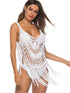 Crochet Fringe Beach Cover Up White One Size - Fashorio