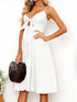 Smocked Sweetheart Cami Dress with Cutout & Tie Detail - Fashorio