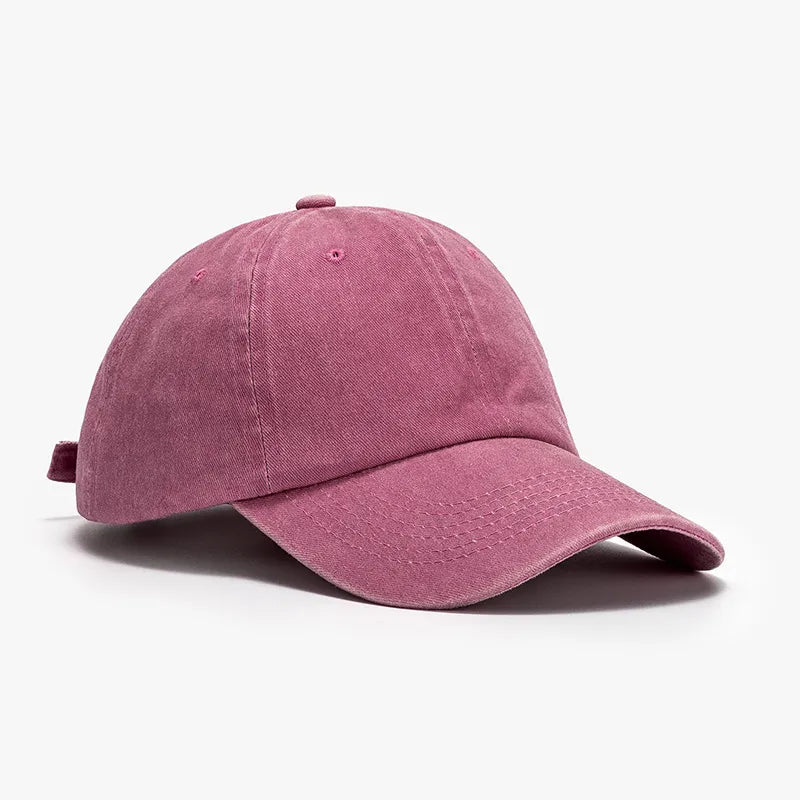 Washed Curved-Brim Baseball Cap Dusty Pink One Size - Fashorio