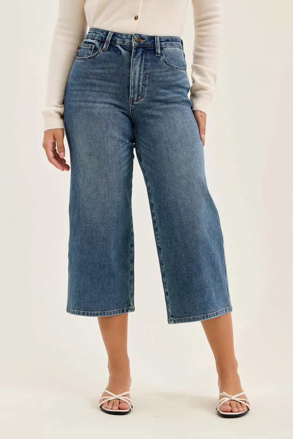 Judy Blue high waist wide leg jeans, Texas denim outfit inspiration