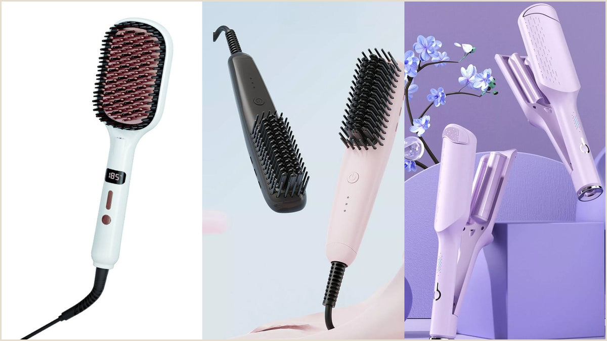 Ceramic electric hot comb for natural hair with anti scald teeth and an adjustable heat control handle