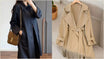 A belted trench coat with wide lapels and a tie waist, shown to illustrate the length and fit that matter when learning how to choose a trench coat.