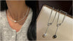 Pearl bead choker necklace fastened close to the base of the neck, the shortest length in this necklace length guide