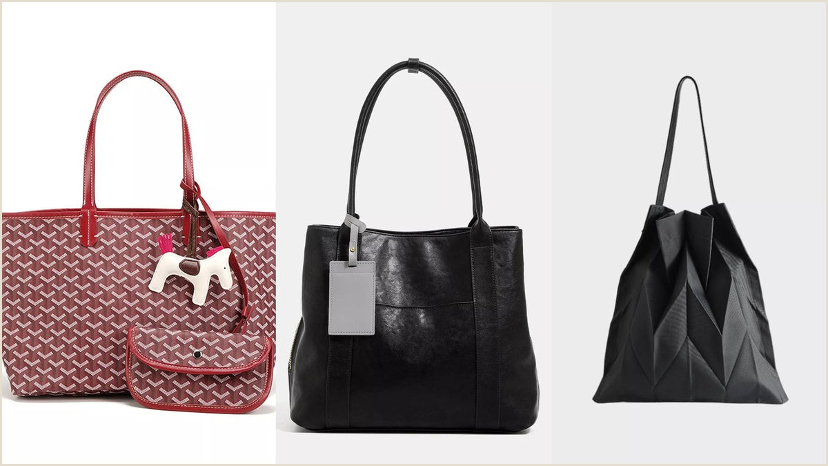 Structured PU leather large capacity tote, a work tote bag for laptop carrying and daily commuting.