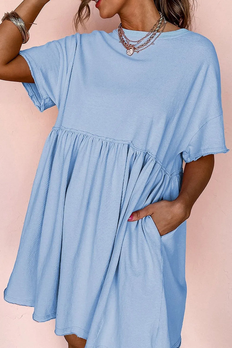 Effortless Elegance: Dresses: round neck half sleeve mini tee dress