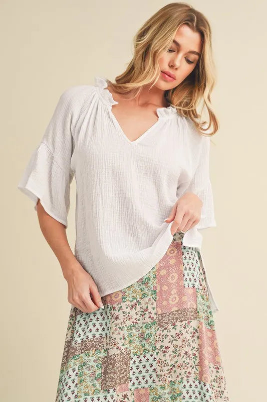 Womens ruffle dress and top with tiered ruffle detail