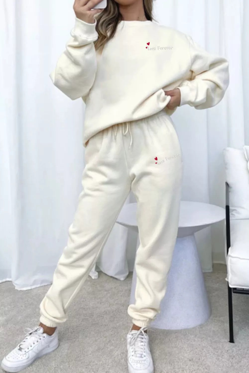 Round Neck Sweatshirt and Joggers Set, view 21